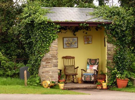 Fowey’s bus stop looks like it’s been plucked from the pages of a fairy tale.