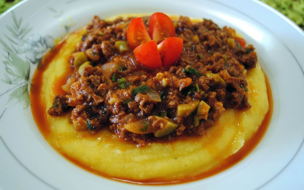 Polenta com Molho de Soja